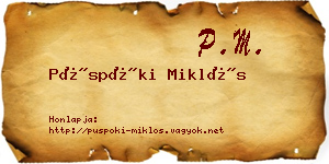 Püspöki Miklós névjegykártya