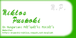 miklos puspoki business card